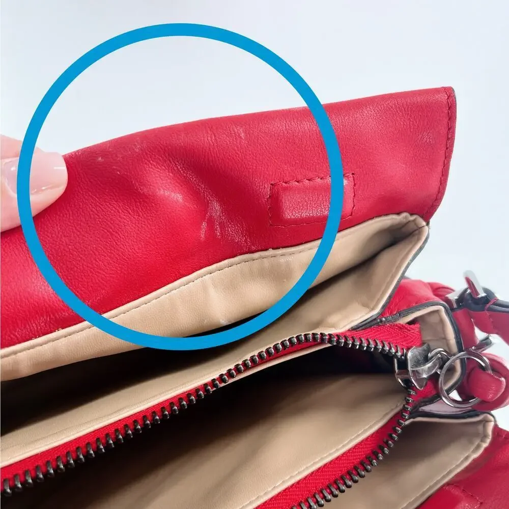 Givenchy Red Leather Shoulder Hand Bag Purse - Picture 10 of 10